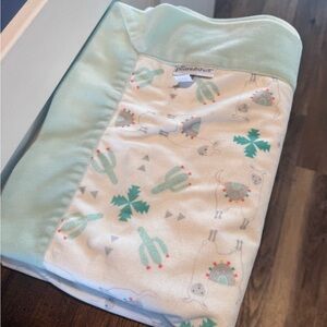 The Peanut Shell PEANUTSHELL Baby Blanket Llama Boys Girls Mine Green White